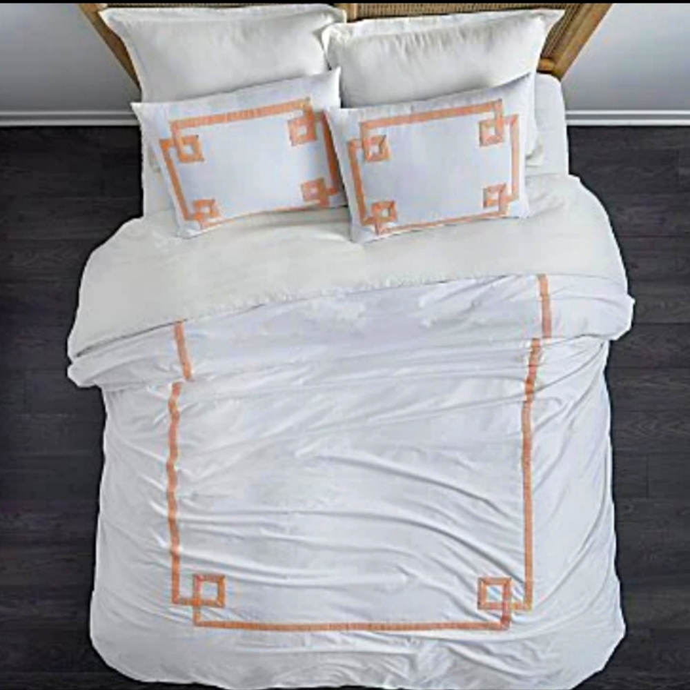 Villa By Noble Excellence, King Duvet cover, Greek Key Blush